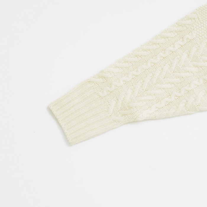 NARU(ナル) ラムウール アラン柄ハイネックニット 652705