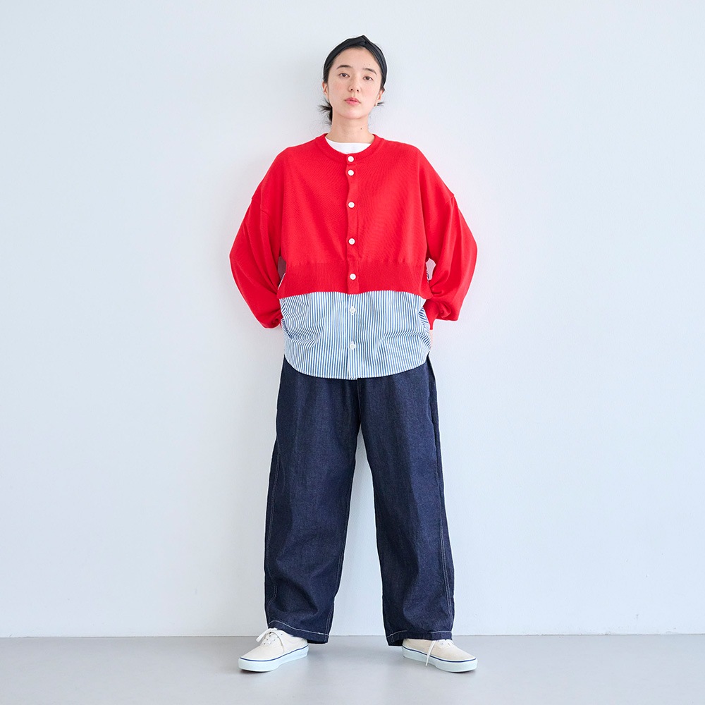 NARU(ナル) 綿レーヨンシルク コンビネーションカーディガン 670701