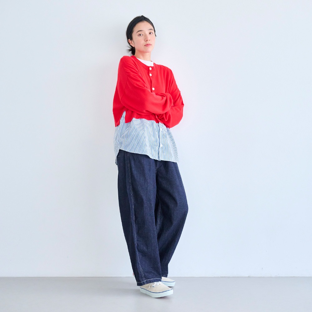 NARU(ナル) 綿レーヨンシルク コンビネーションカーディガン 670701