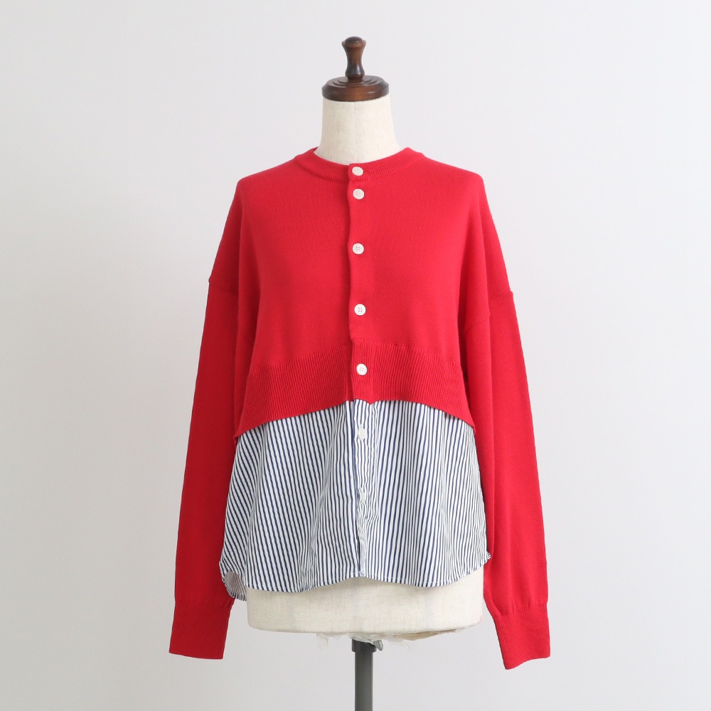 NARU(ナル) 綿レーヨンシルク コンビネーションカーディガン 670701