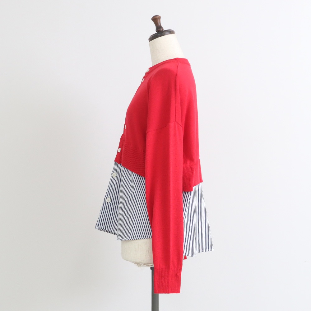 NARU(ナル) 綿レーヨンシルク コンビネーションカーディガン 670701