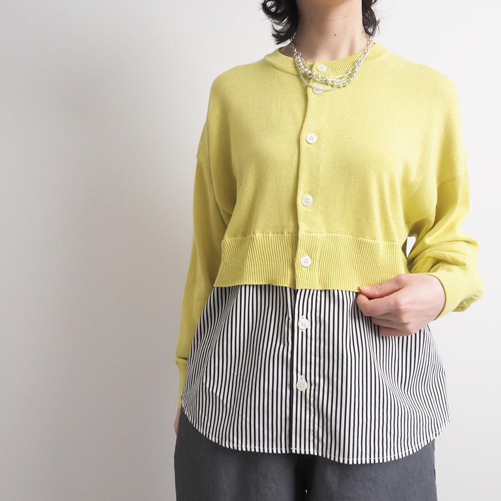 NARU(ナル) 綿レーヨンシルク コンビネーションカーディガン 670701