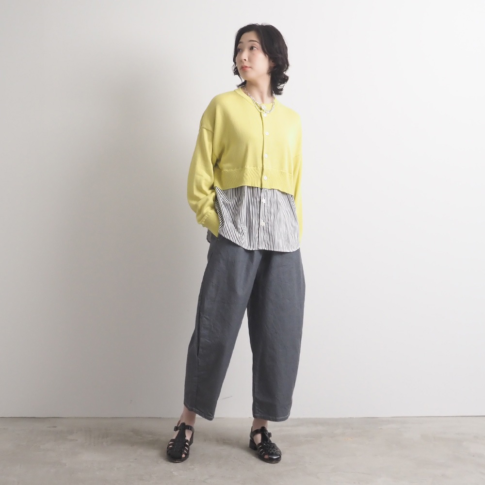 NARU(ナル) 綿レーヨンシルク コンビネーションカーディガン 670701