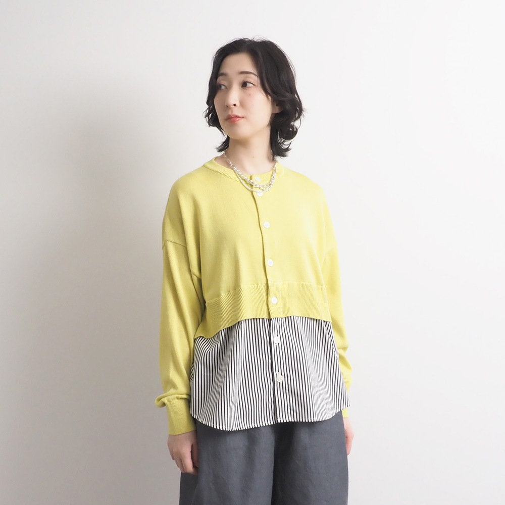 NARU(ナル) 綿レーヨンシルク コンビネーションカーディガン 670701