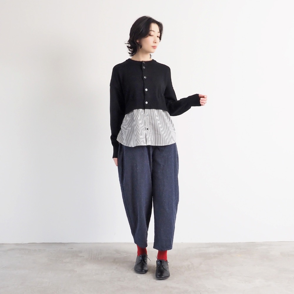 NARU(ナル) 綿レーヨンシルク コンビネーションカーディガン 670701