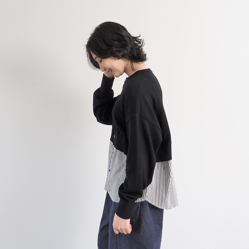 NARU(ナル) 綿レーヨンシルク コンビネーションカーディガン 670701