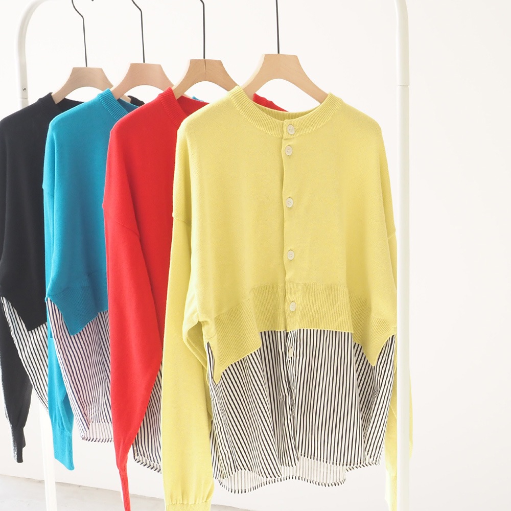 NARU(ナル) 綿レーヨンシルク コンビネーションカーディガン 670701