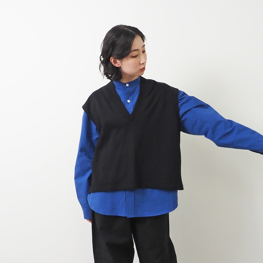 NARU(ナル) ウール混裏毛Vネックベスト 659004