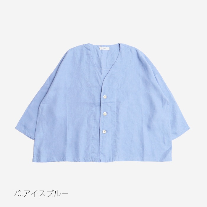 NARU(ナル) 40フレンチリネン ノーカラージャケット 648876BE