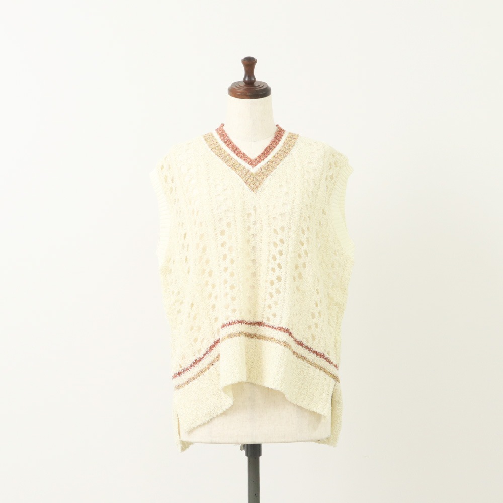 NARU(ナル) ペーパーヤーン透かしケーブルチルデンニット 661401