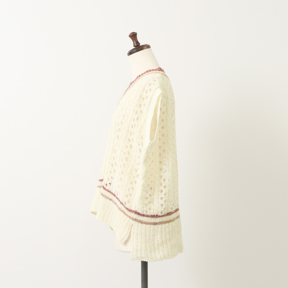 NARU(ナル) ペーパーヤーン透かしケーブルチルデンニット 661401