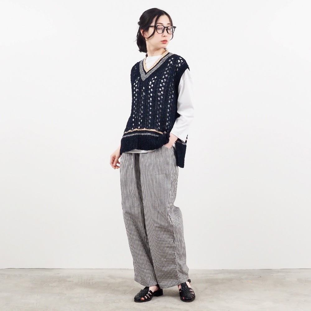 NARU(ナル) ペーパーヤーン透かしケーブルチルデンニット 661401