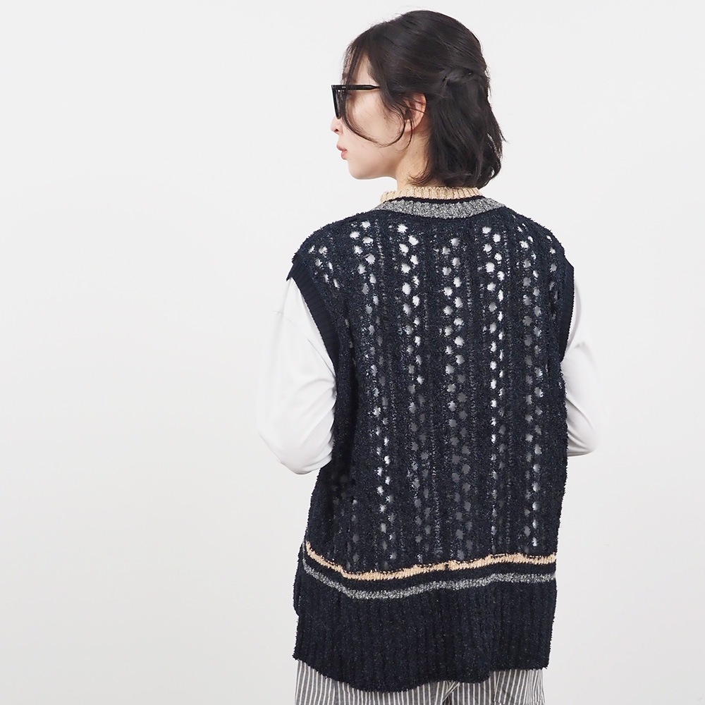 NARU(ナル) ペーパーヤーン透かしケーブルチルデンニット 661401