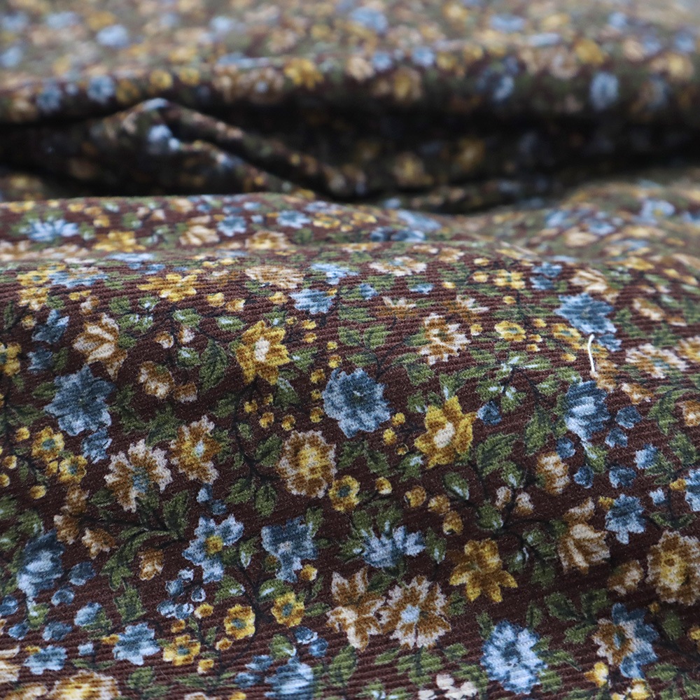 NARU(ナル) 21コーデュロイ小花柄 ロングエッグパンツ 6668001