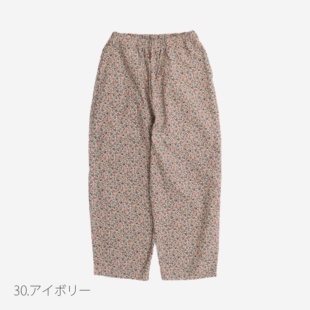 NARU(ナル) 21コーデュロイ小花柄 ロングエッグパンツ 6668001