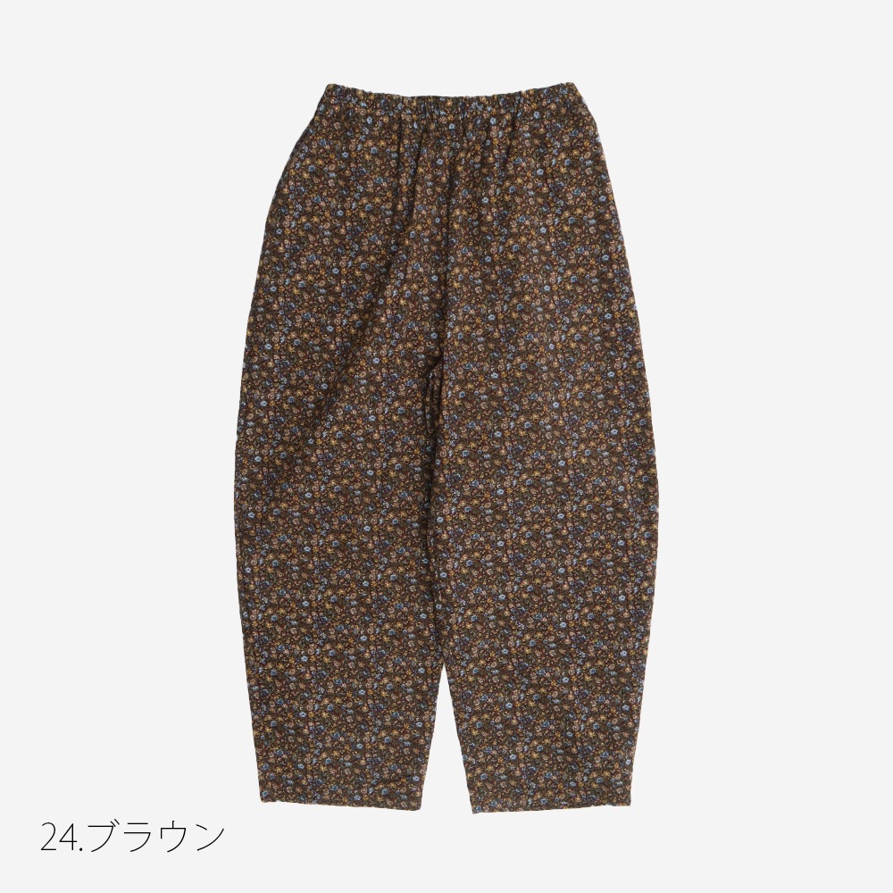 NARU(ナル) 21コーデュロイ小花柄 ロングエッグパンツ 6668001