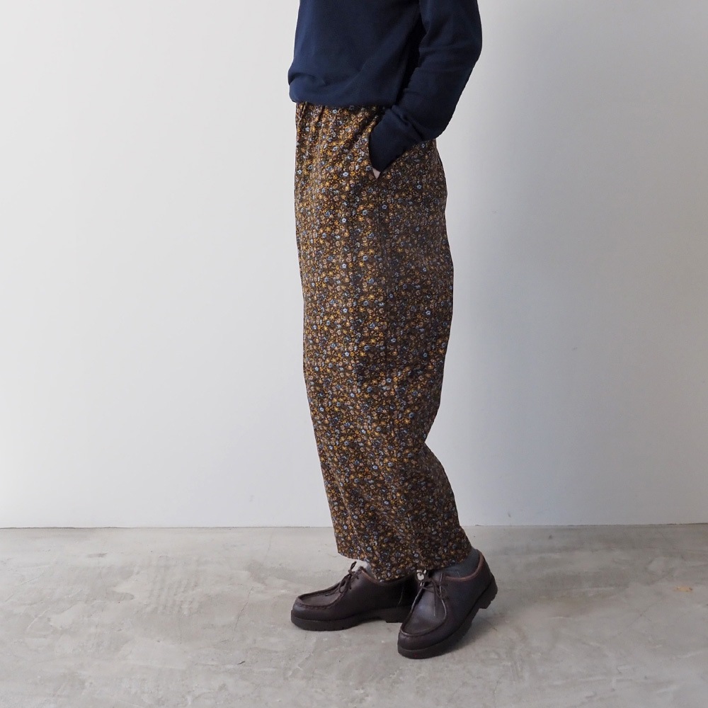 NARU(ナル) 21コーデュロイ小花柄 ロングエッグパンツ 6668001