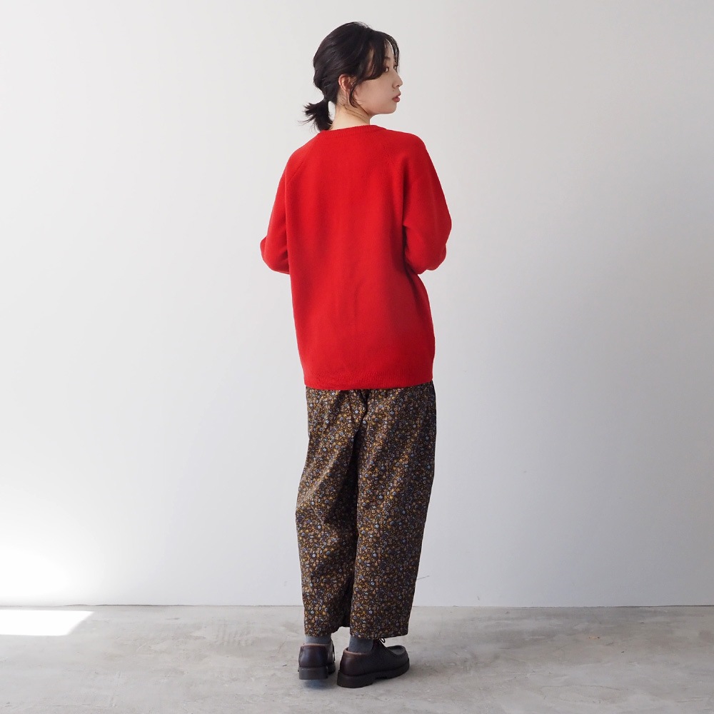 NARU(ナル) 21コーデュロイ小花柄 ロングエッグパンツ 6668001