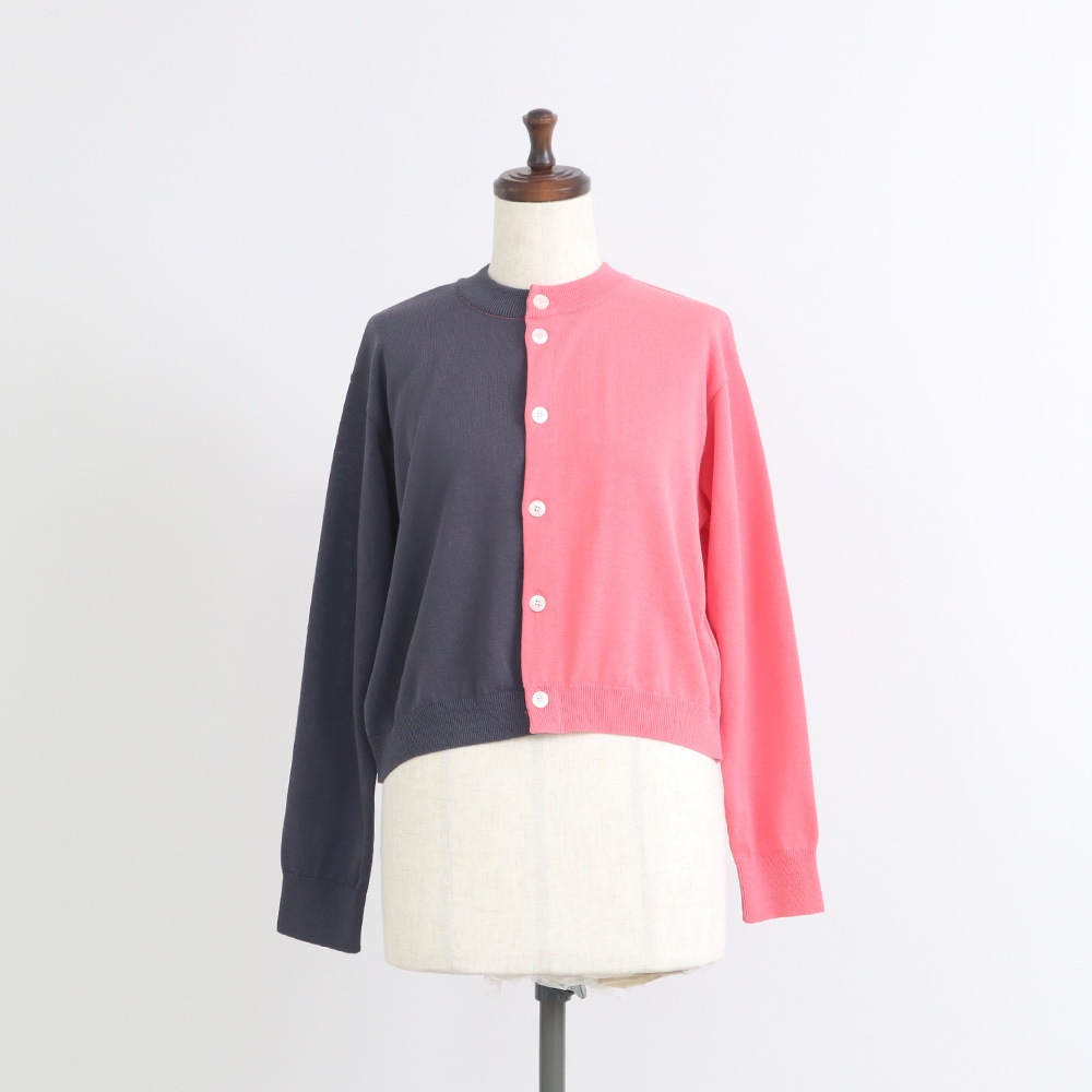 NARU(ナル) スノーコットン バイカラーニットカーデ 670700