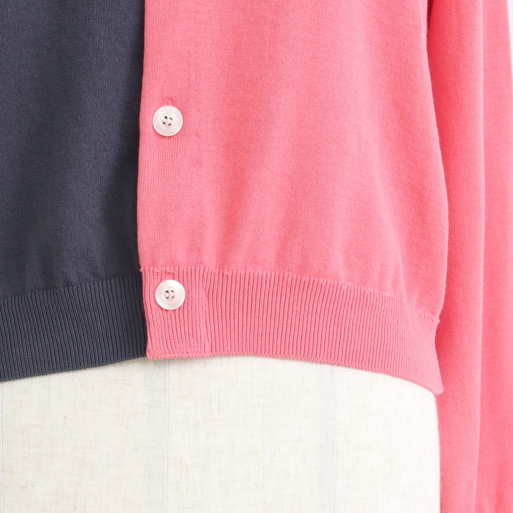 NARU(ナル) スノーコットン バイカラーニットカーデ 670700