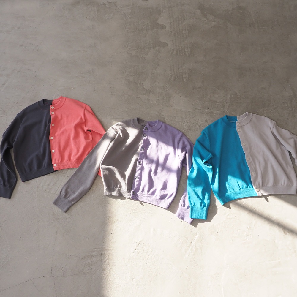 NARU(ナル) スノーコットン バイカラーニットカーデ 670700