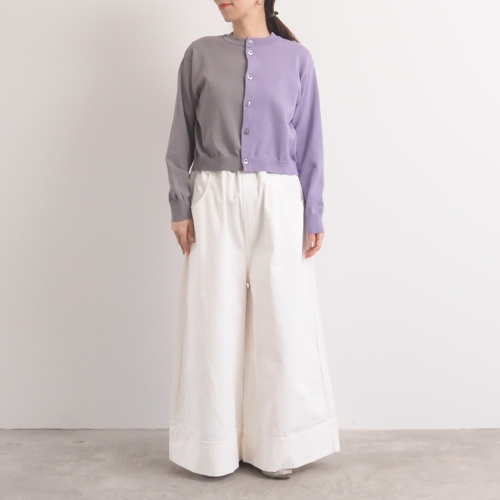 NARU(ナル) スノーコットン バイカラーニットカーデ 670700