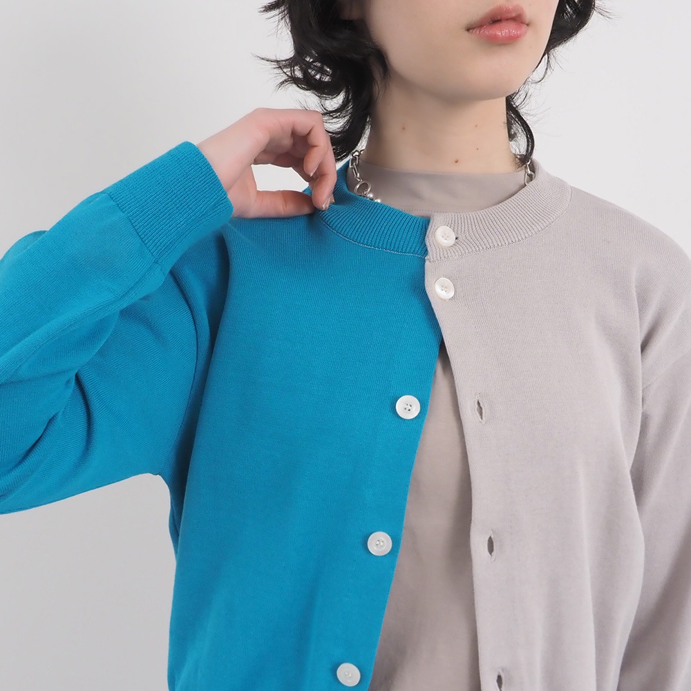 NARU(ナル) スノーコットン バイカラーニットカーデ 670700