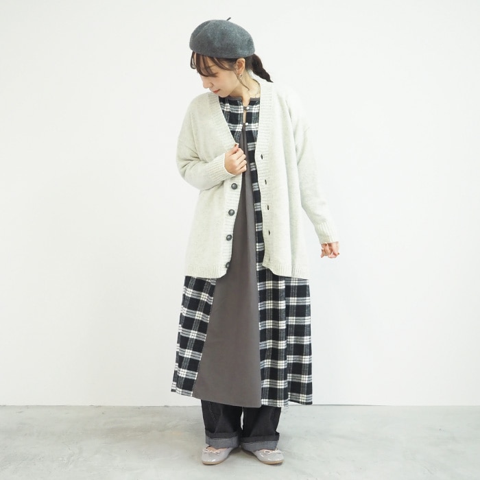 NARU LIBRE(ナル リーブル) ビエラチェックネル起毛ワンピース 746812