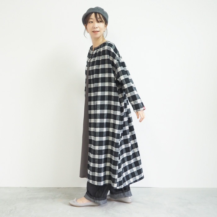 NARU LIBRE(ナル リーブル) ビエラチェックネル起毛ワンピース 746812
