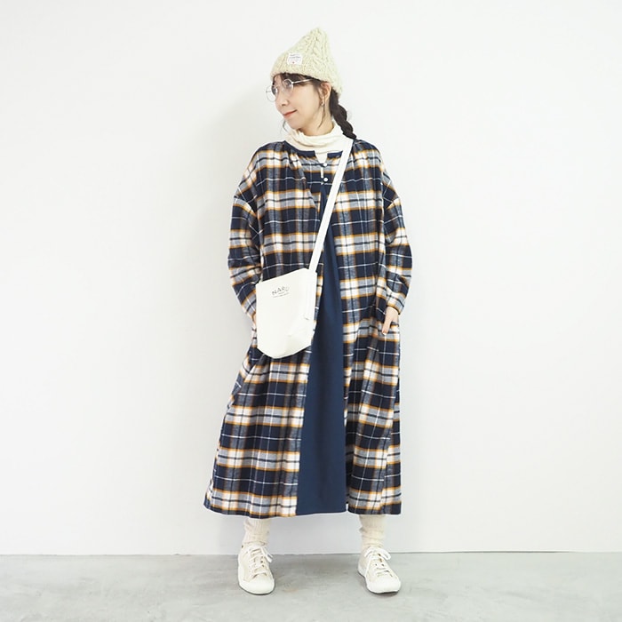 NARU LIBRE(ナル リーブル) ビエラチェックネル起毛ワンピース 746812
