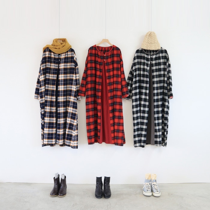 NARU LIBRE(ナル リーブル) ビエラチェックネル起毛ワンピース 746812