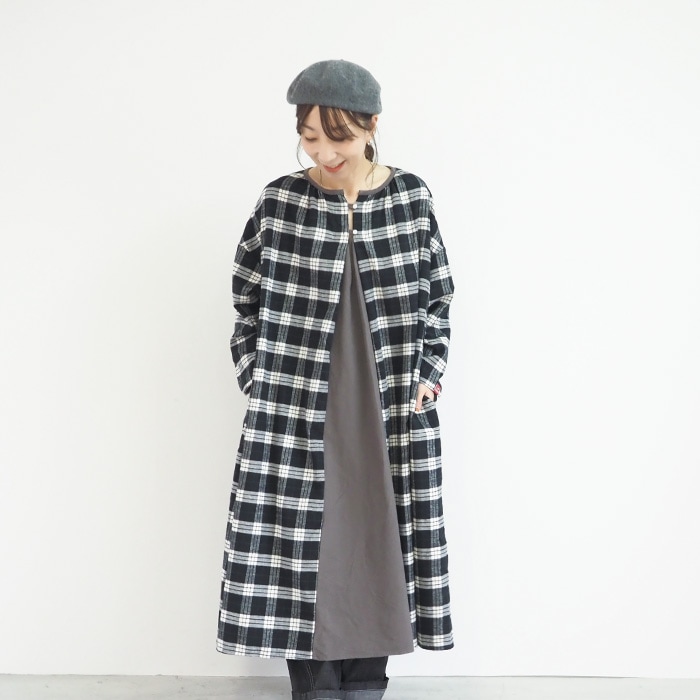 NARU LIBRE(ナル リーブル) ビエラチェックネル起毛ワンピース 746812