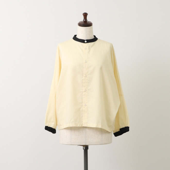 NARU(ナル) 綿麻キャンブリックワッシャー クレリックブラウス 654875