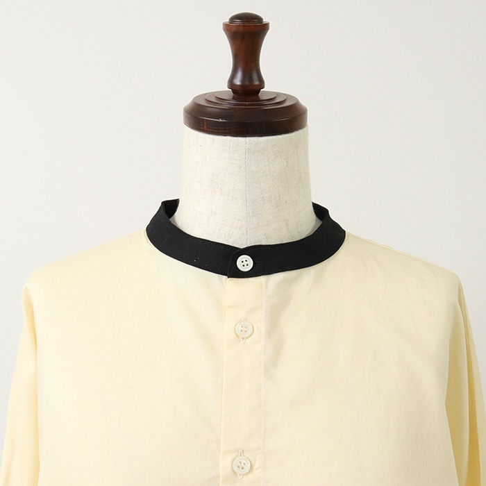 NARU(ナル) 綿麻キャンブリックワッシャー クレリックブラウス 654875