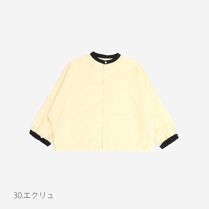 NARU(ナル) 綿麻キャンブリックワッシャー クレリックブラウス 654875