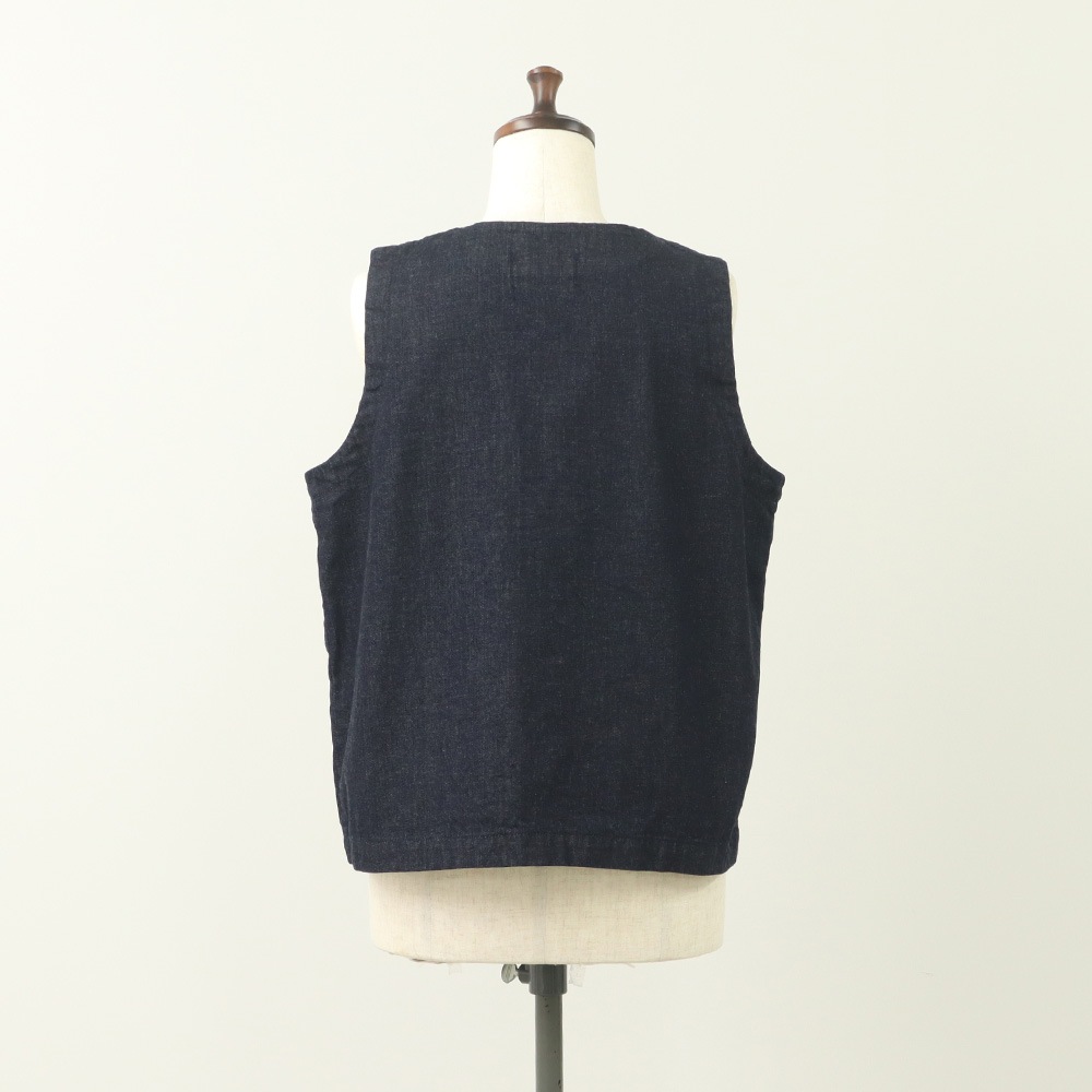 NARU(ナル) 8ozムラデニム フロントボタンベスト 663812