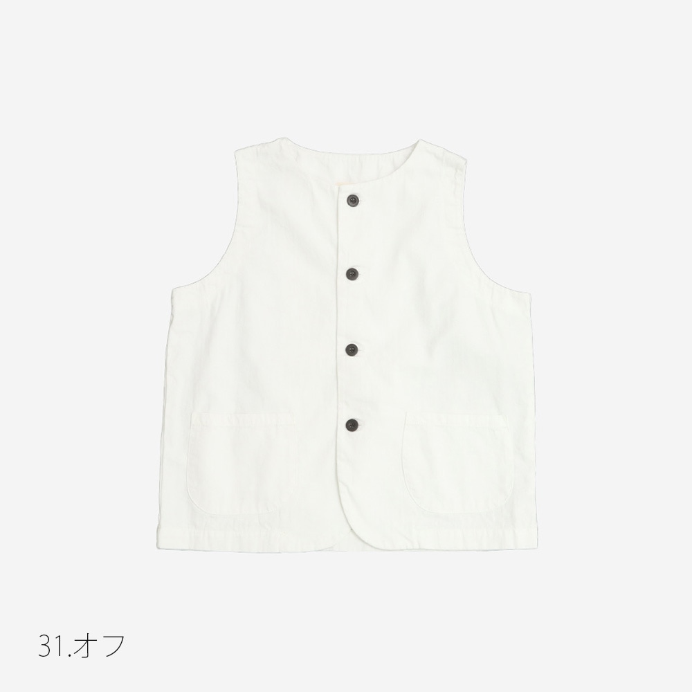 NARU(ナル) 8ozムラデニム フロントボタンベスト 663812