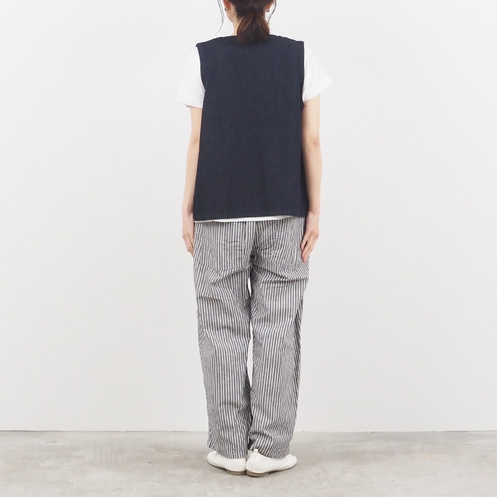 NARU(ナル) 8ozムラデニム フロントボタンベスト 663812