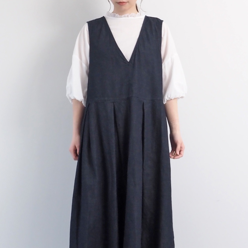 【あさこさんコラボ】【予約】NARU(ナル) ムラデニムジャンパースカート 6S-ask-8D