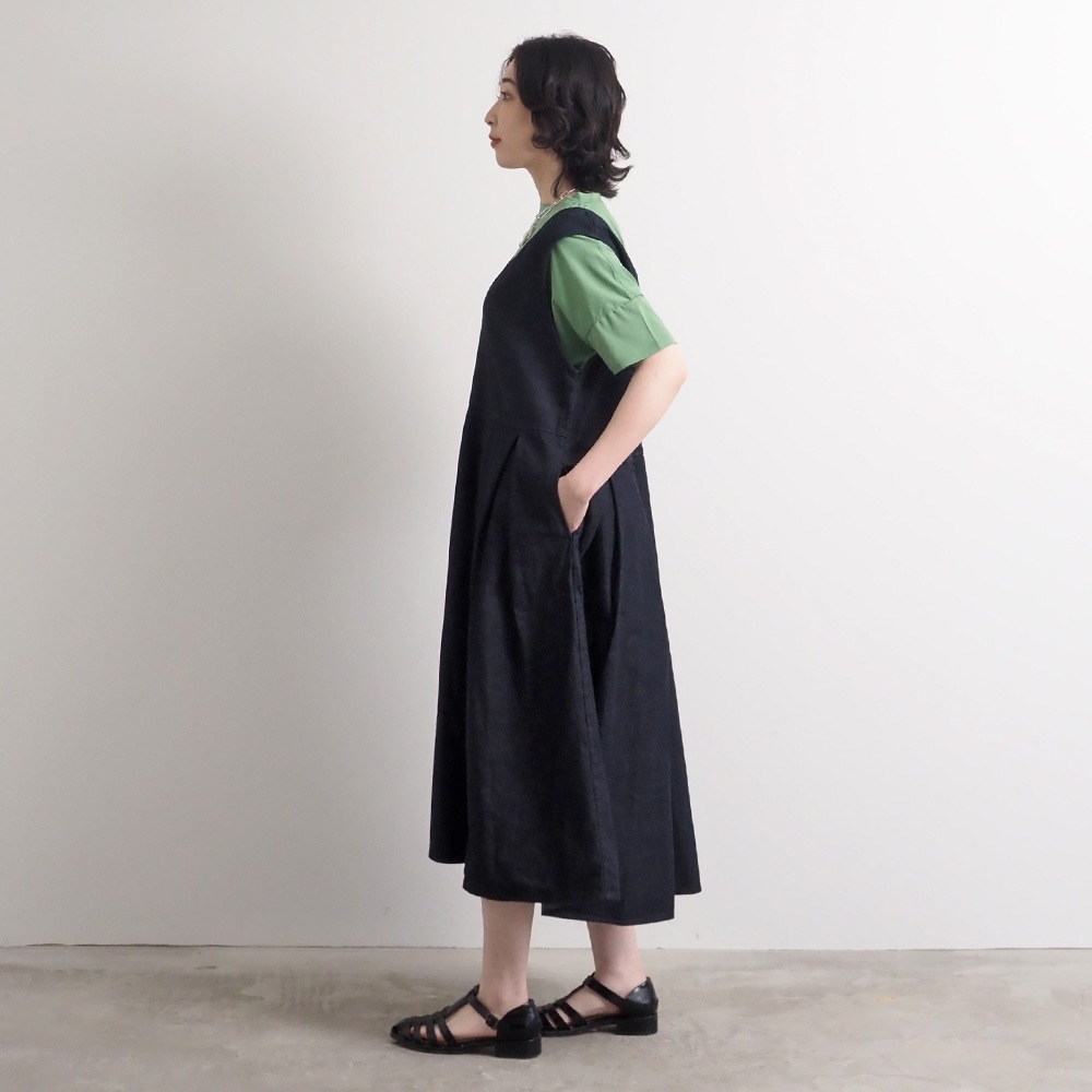 【あさこさんコラボ】【予約】NARU(ナル) ムラデニムジャンパースカート 6S-ask-8D