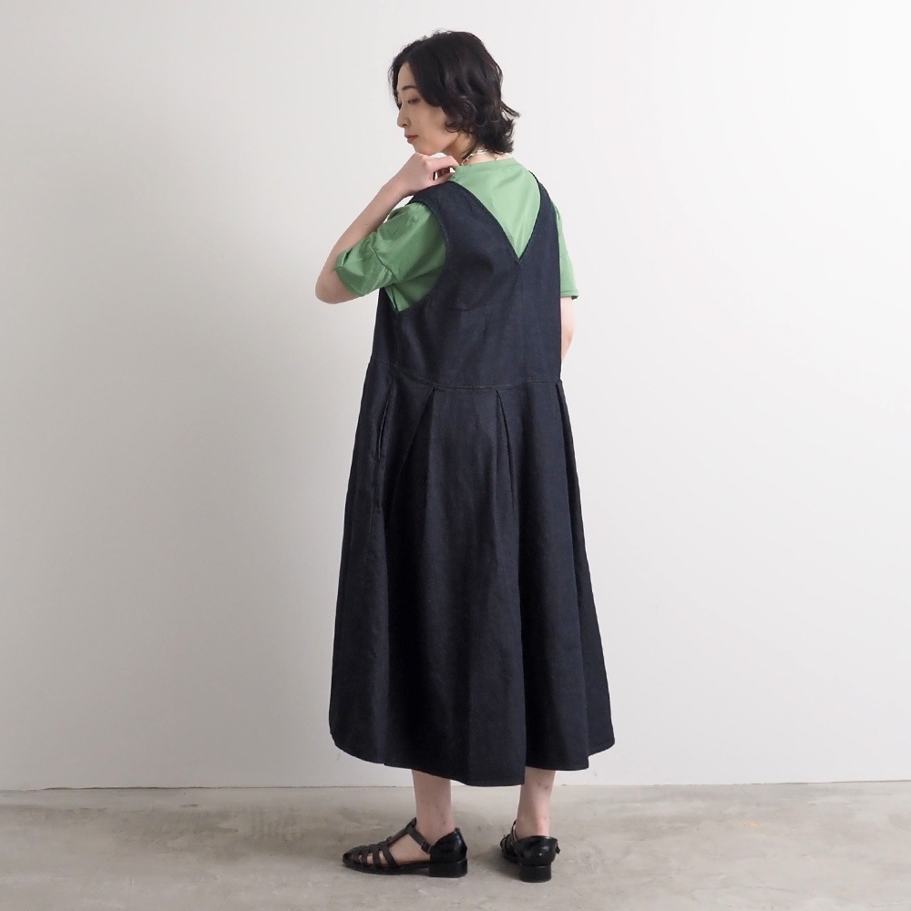 【あさこさんコラボ】【予約】NARU(ナル) ムラデニムジャンパースカート 6S-ask-8D