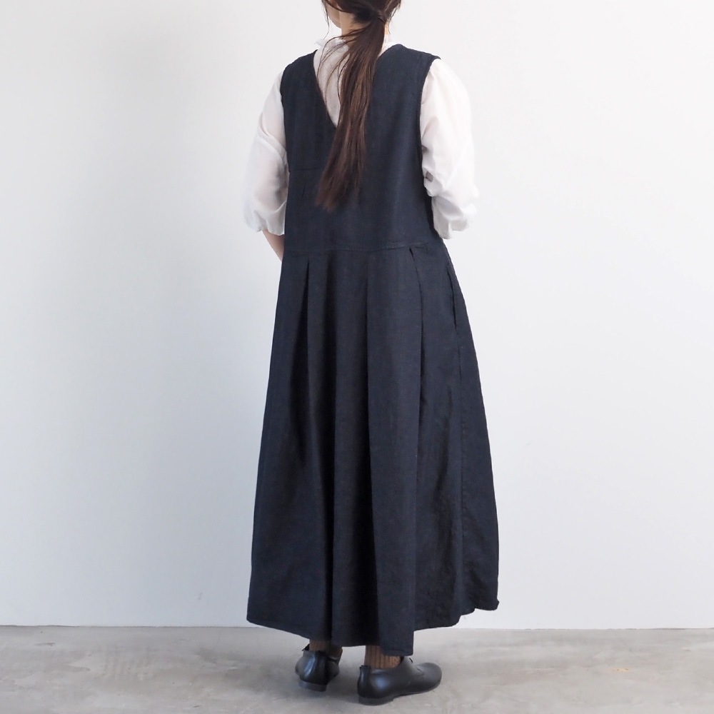 【あさこさんコラボ】【予約】NARU(ナル) ムラデニムジャンパースカート 6S-ask-8D