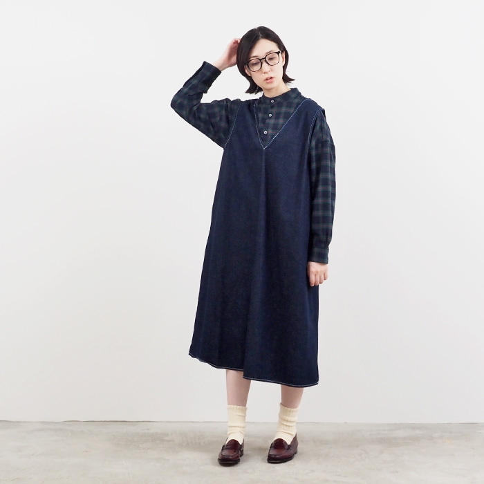 NARU(ナル) 8ozムラデニムジャンパースカート 649805