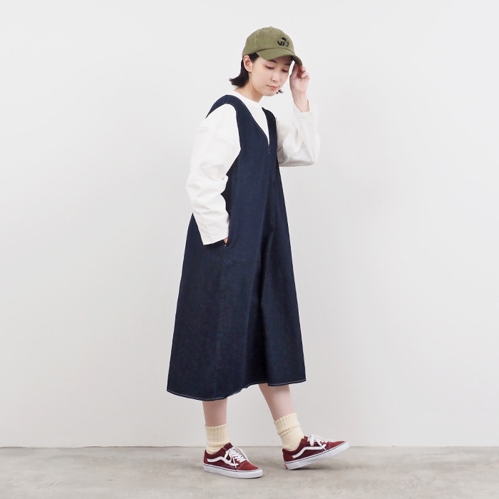 NARU(ナル) 8ozムラデニムジャンパースカート 649805