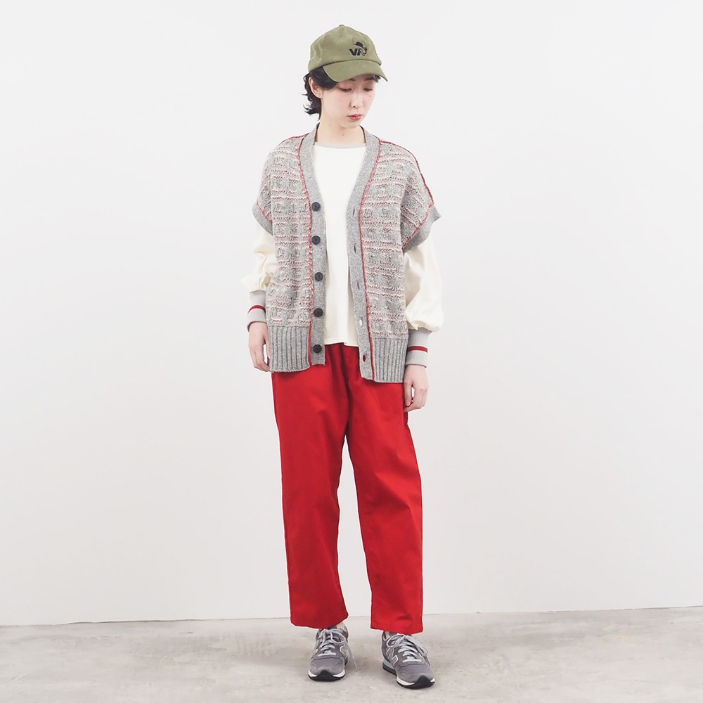 NARU(ナル) シルクネップミックス千鳥ブークレー リバーシブルニットベスト 660606