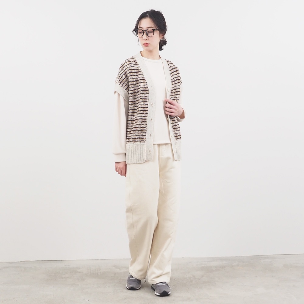 NARU(ナル) シルクネップミックス千鳥ブークレー リバーシブルニットベスト 660606