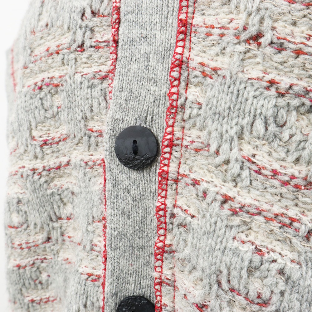 NARU(ナル) シルクネップミックス千鳥ブークレー リバーシブルニットベスト 660606