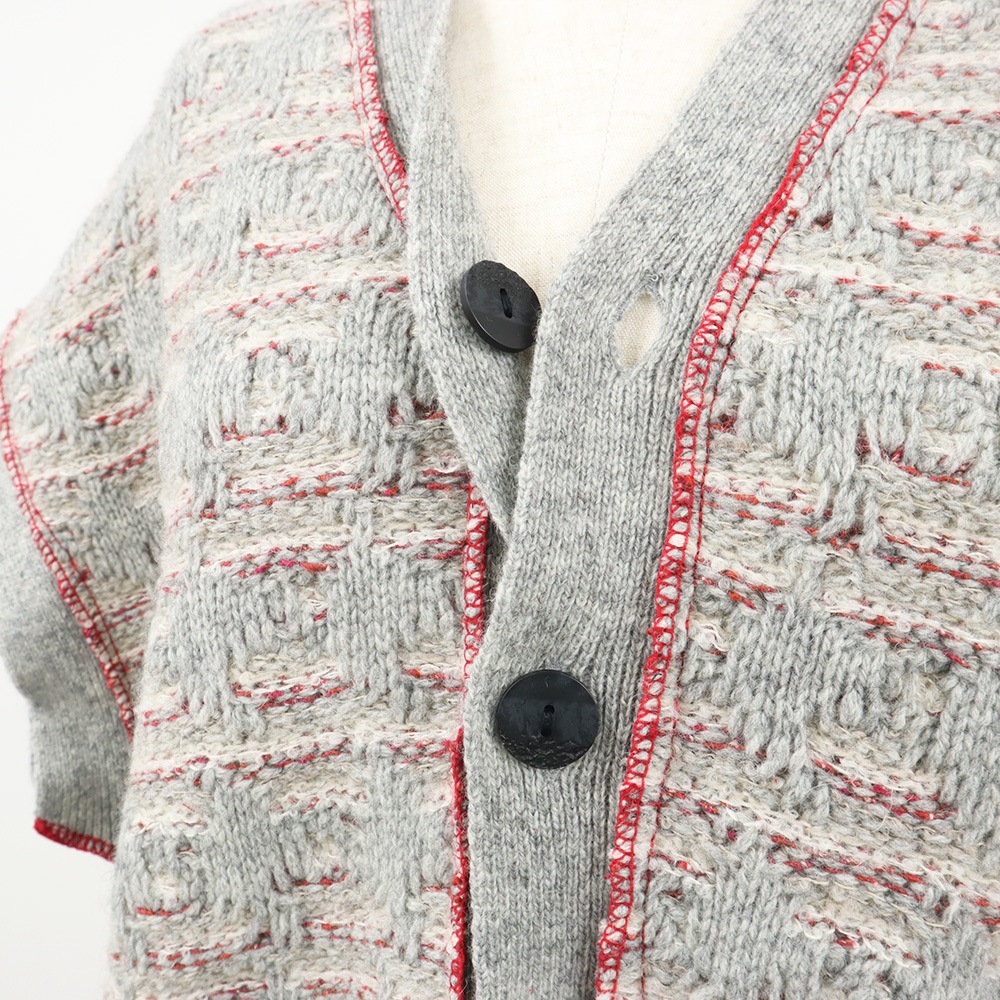 NARU(ナル) シルクネップミックス千鳥ブークレー リバーシブルニットベスト 660606