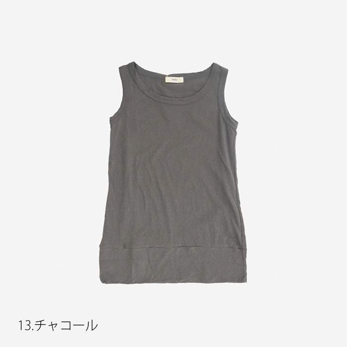 NARU(ナル) ムラ糸リサイクル天竺 ひねりタンクトップ 648001