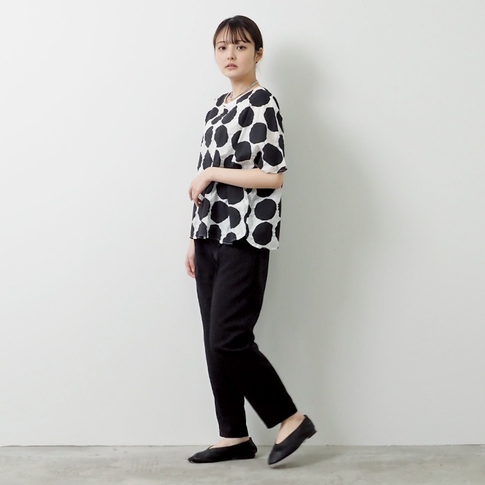NARU(ナル) 80ローン塩縮ラフドット 2WAY バトーブラウス 655826